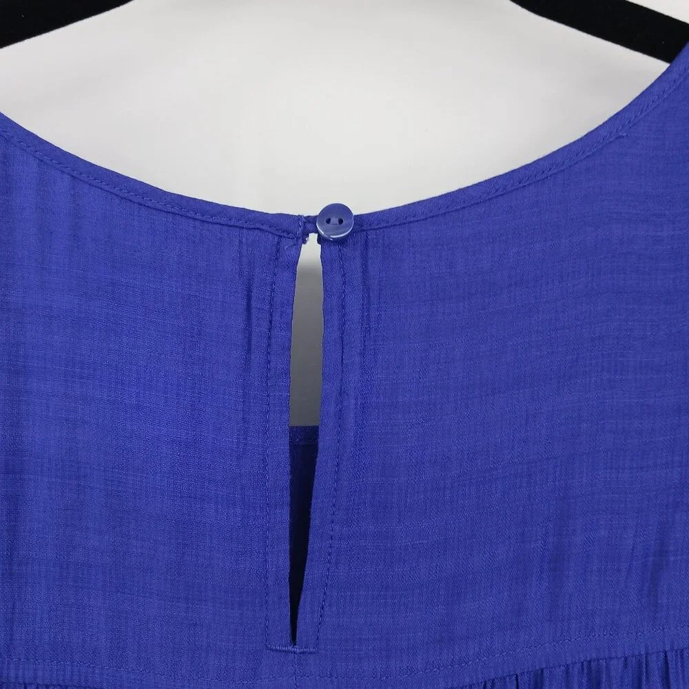 J. Jill Sleeveless Royal Blue Tiered Maxi Dress - Picture 7 of 13